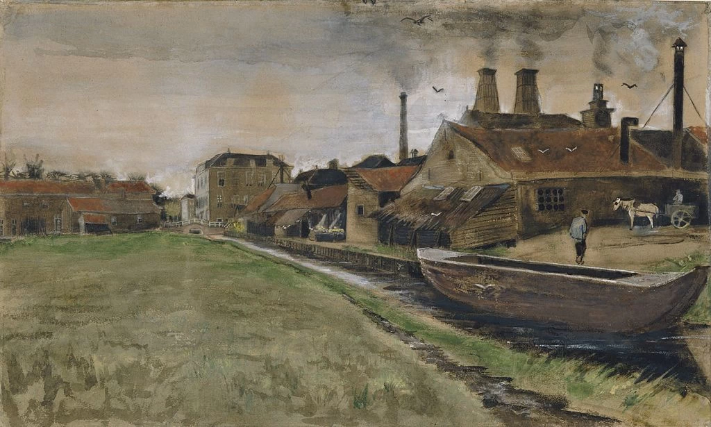 100-Vincent van Gogh-Il mulino di ferro a L'Aia, 1882  